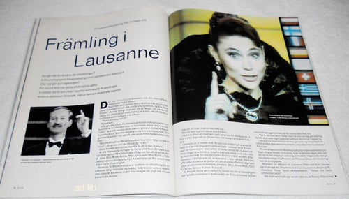 SCHLAGER-EM I LAUSANNE - EN DOKUMENTÄRSKILDRING, TIDNINGSARTIKEL 1989