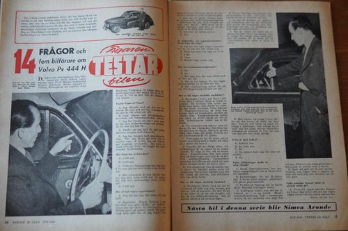 Teknik för alla 1956/4, Volvo PV 444 H, säkerhetsbälte, största grävskopan