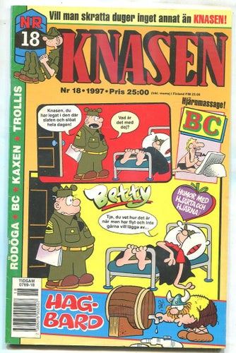 Knasen 1997 nr 18 Hagbard, Kaxen, Rödöga, Betty, Trollkarlen