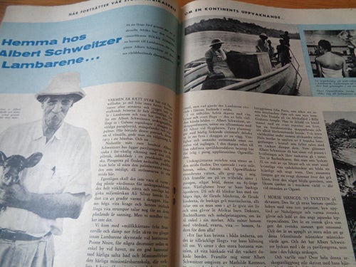 Svenska Journalen nr16 1960 hemma hos Albert Schweitzer, Lauritz Melchior,