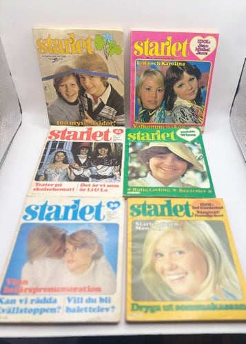 Starlet – 6 vintage ungdomstidningar från 1975–1978 med idolbilder