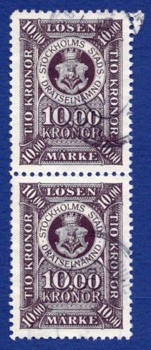 Lokalt lösenmärke Stockholms Stads Drätselnämnd 2x10 kronor