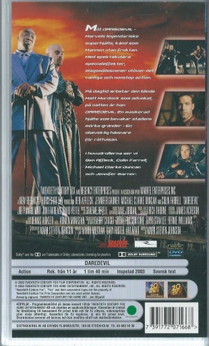 DAREDEVIL - BEN AFFLECK (SVENSKT-VHS FILM !!)