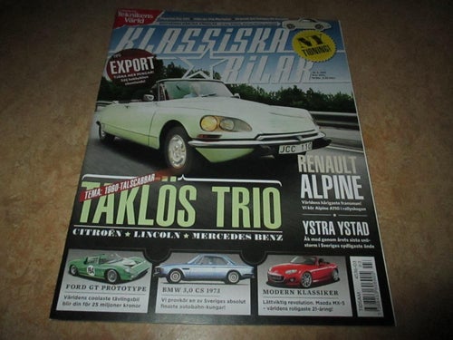 KLASSISKA BILAR NR 3 2011. BMW 3,0 CS , CITROËN DS 21 CAB 1968 , M,M