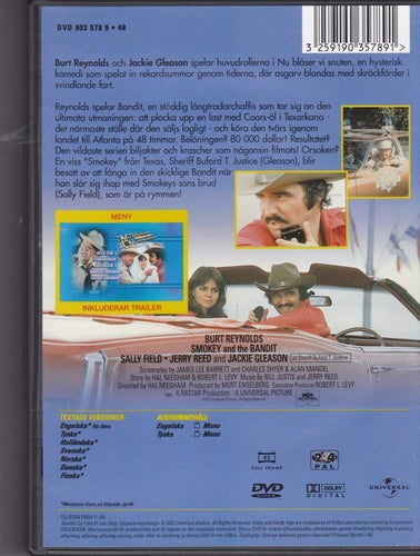 DVD / Nu Blåser Vi Snuten / Burt Reynolds, Sally Field / Fint skick
