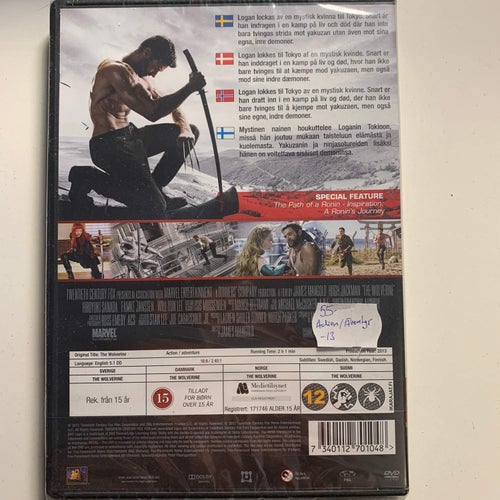WOLVRINE. HUGH JACKMAN. DVD ACTION / ÄVENTYR -13. INPLASTAD