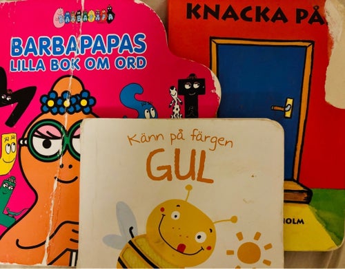 Bokpaket: Barbapapas Lilla Bok Om Ord, Känna på färgen GUL, Knacka På!