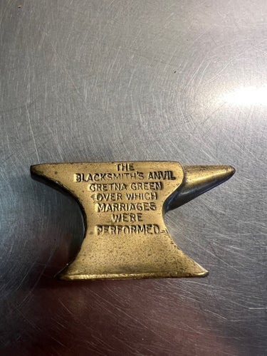 Brass Souvenir Ornamental Anvil From The Blacksmith Shop Gretna Green