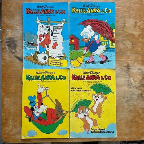 6 st Kalle Anka & C:o o Walt Disneys från 1971, -74 -76 -77.