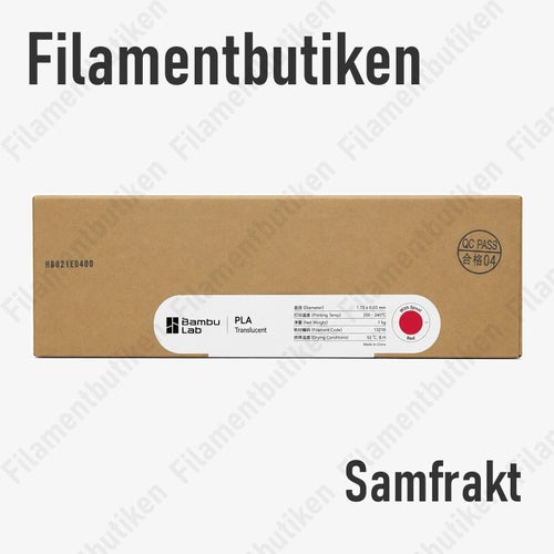 Bambu Lab PLA Translucent Filament Röd/Red