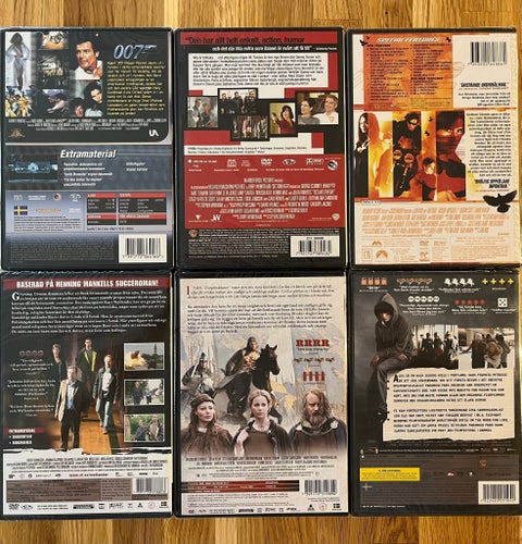 Paket med 6 st helt nya inplastade DVD-filmer - främst action
