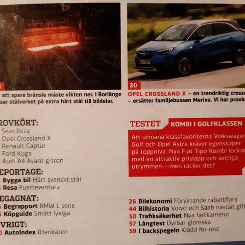 Vi Bilägare nr 9 2017: Fiat Tipo Kombi, VW Golf, Opel Astra + Crossland X