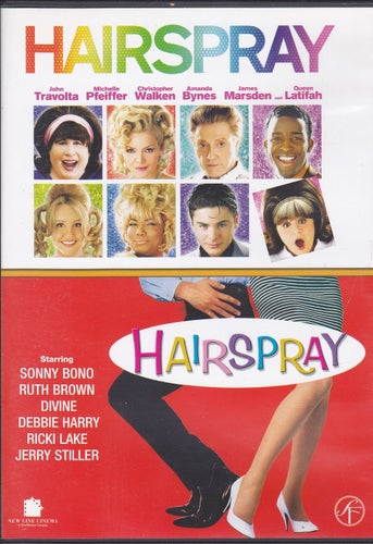 DVD 2i1 / Hairspray (1988) + Hairspray (2007) / 2-disc / Fint skick