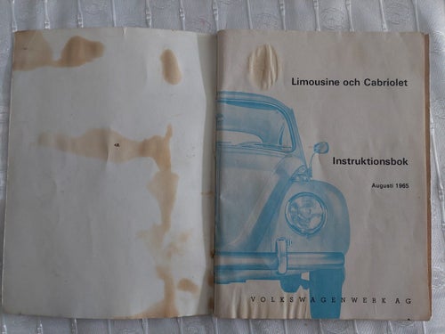 Volkswagen 1300 Instruktionsbok 1966
