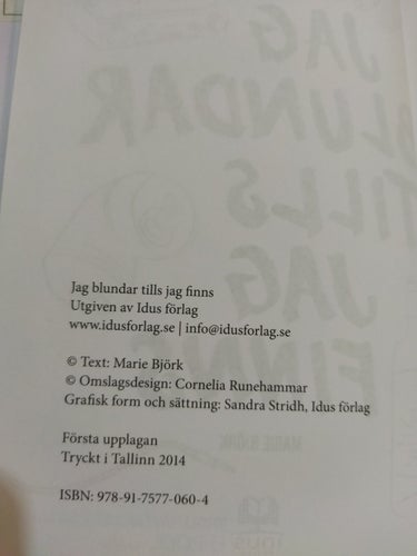 Jag blundar tills jag finns av Marie Björk, bok, very fine, SM