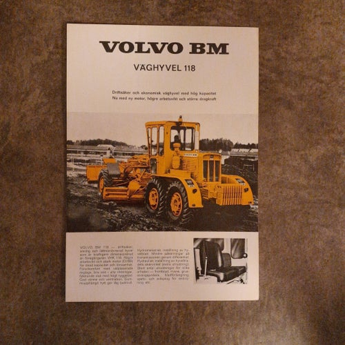 Broschyr Volvo BM VägHyvel 118