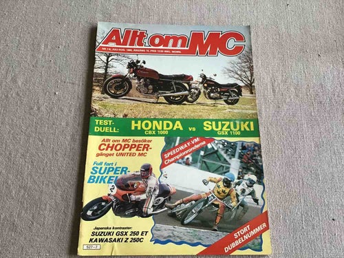 Allt Om Mc Nr 7-8 1980 Chopper gänget UNITED MC Karlskoga,HONDA CBX,Suzuki GSX