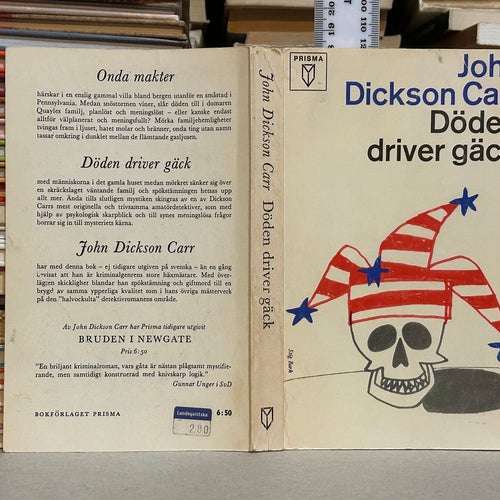 Döden driver gäck av John Dickson Carr. Bok. Good plus
