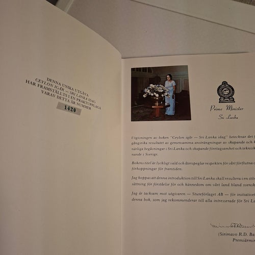 Ceylon igår - Sri Lanka idag (inb) numrerad praktupplaga