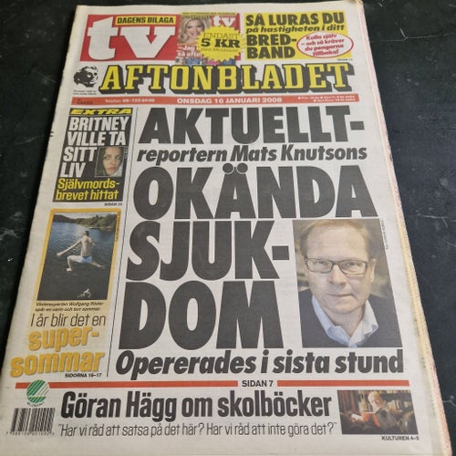 Aftonbladet tidning från 2008