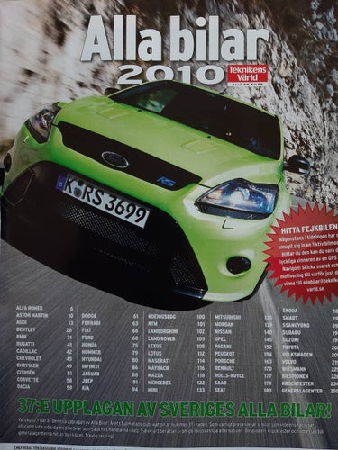 Alla bilar 2010 - bilkatalogen med årets alla bilar, från Teknikens Värld