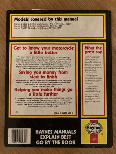 Suzuki GS850 Fours Owners Workshop Manual av Haynes, 1978