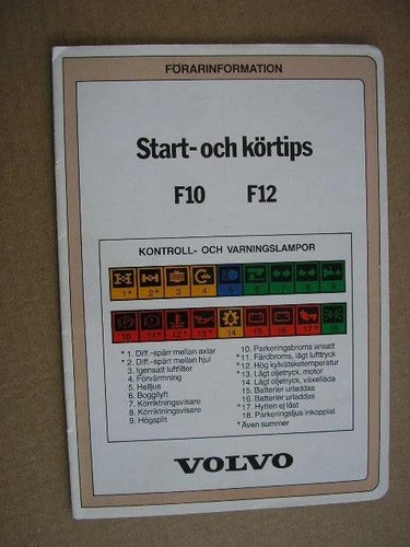 VOLVO Start-och körtips Lastbil F10 F12