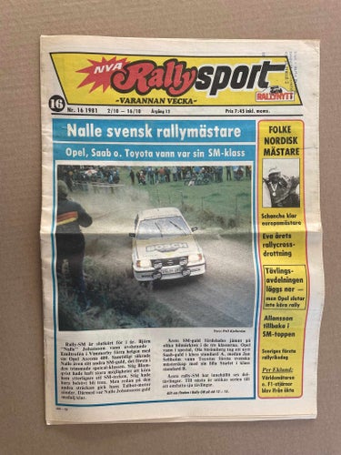 Rallysport / Rally Sport med Rallynytt 1981 nr.16
