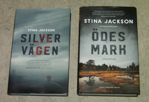 2 inbundna böcker av Stina Jackson