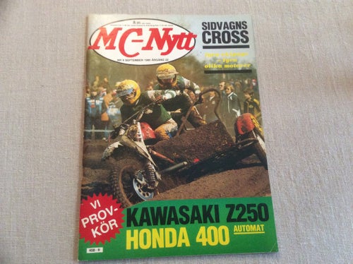 MC NYTT Nr 9 1980 Kawasaki Z250,Skoter,Vespa,Honda CB 400,Sidovagns Cross
