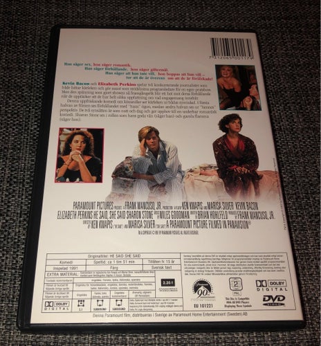 He Said, She Said (1991) Kevin Bacon / Sharon Stone / Romantisk Komedi 90-tal