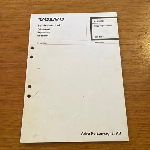Kopplingsschema Volvo 960