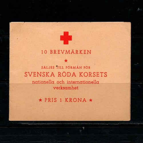 Häfte med 10 brevmärken Röda korset