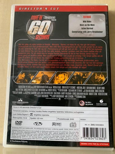 Gone in 60 seconds, Directors cut, Dvd