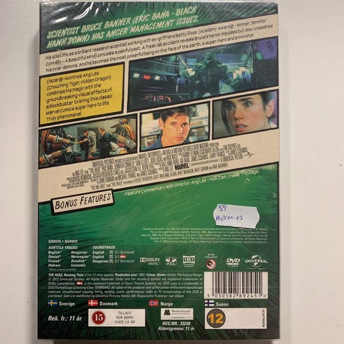 HULK. LIMITED EDITION. DVD ACTION -03. INPLASTAD