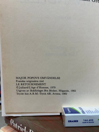 Major Popovs omvändelse av Vladimir Volkoff. Bok. Very Fine plus