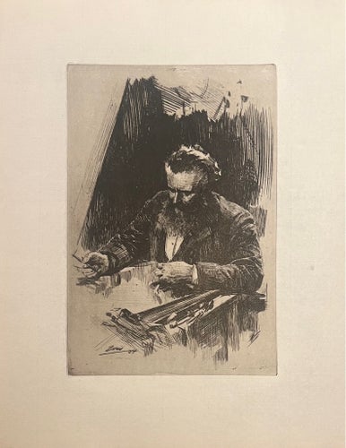 Anders Zorn etsning - signerad och daterad - Lågt utrop - Missa ej!