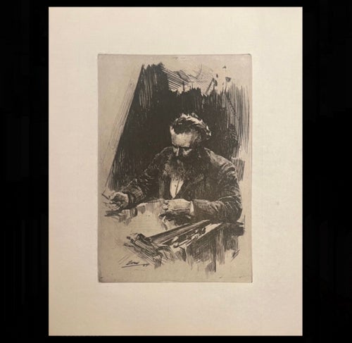 Anders Zorn etsning - signerad och daterad - Lågt utrop - Missa ej!