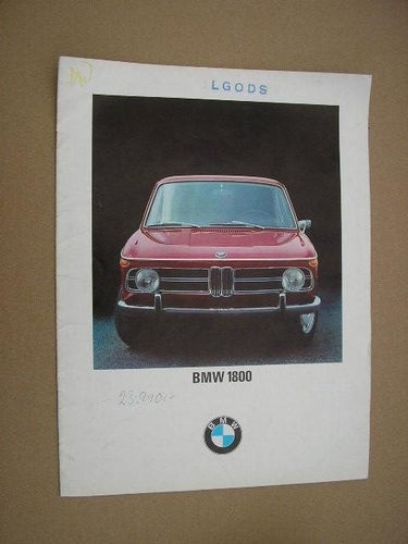 Försäljningsbroschyr BMW 1800
