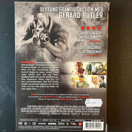 GAMER. GERARD BUTLER. SLIPCASE DVD ACTION -09