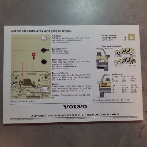 Instruktionsbok Volvo 440/460, 1992