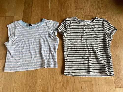 Randiga magtröjor T-shirts från H&M storlek XXS, 2-pack