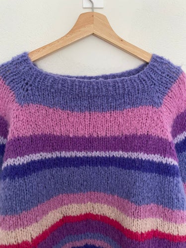 Handstickad alpackatröja – Oversize XL – Unik & mjuk