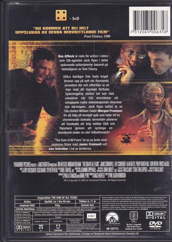 DVD / The Sum Of All Fears / Special Collector's Edition / Nära nyskick