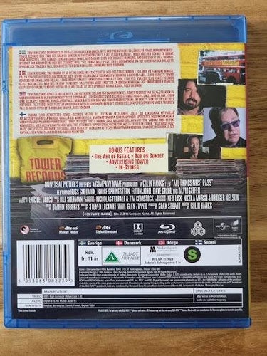 ALL THINGS MUST PAST- THE RISE AND FALL OF TOWER RECORDS (Blu-ray -Svenskt text)