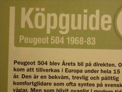 Köpguide Peugeot 504 1968-83