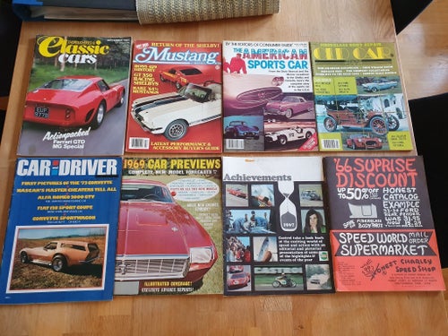 8 amerikanska biltidningar 60, 70, 80-tal