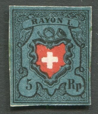 Schweiz 1850 M.7 kartong märke ,kopia