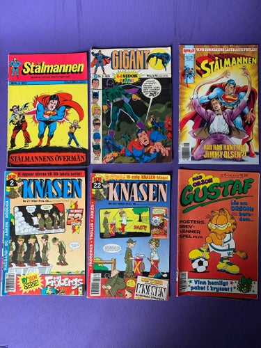 Blandade serietidningar - Stålmannen Nr 2 1973, Gigant Nr 3 1974 bland annat