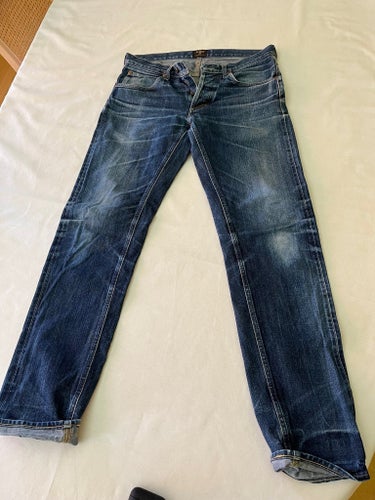 Lee 101 blåa jeans, selvedge, storlek W31 L34